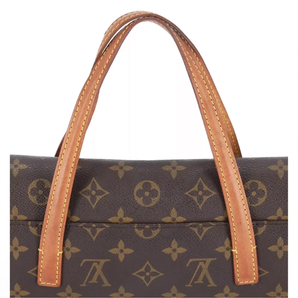 Louis Vuitton Sonatine M51902 Monogram Canvas Handbag Flap Satchel Brown